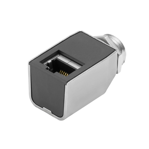 RJ45 plug adapter, IP67, Connection 1 RJ45 90&deg;, Connection 2 M12, Shielding 360&deg; shield contact