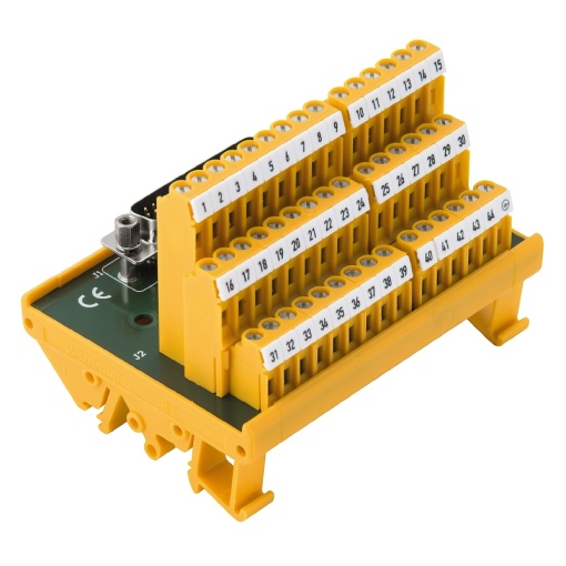 Interface module with terminal, connector, High-density SUB-D plug-in connectors, 44-pole plug, LL3R 5.08 mm, Screw connection