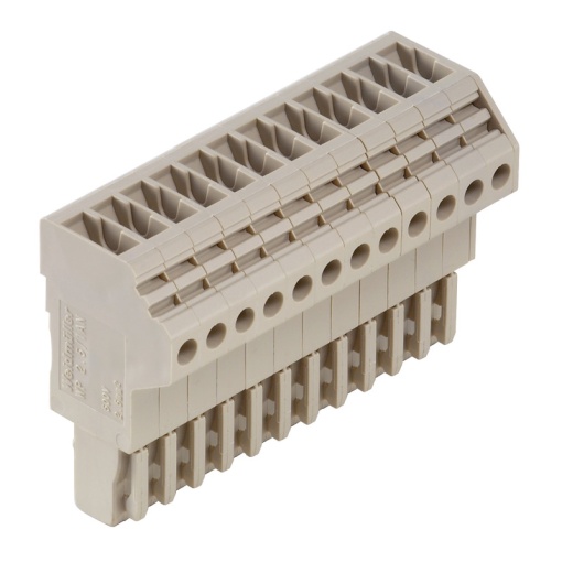 Plug terminal, Screw connection, 2.5 mm², 24 A, 500 V, Number of connections 12, Number of poles 12, Width 62.2 mm