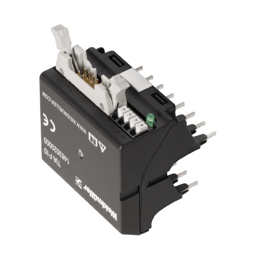Interface adapter relay, 10-pole plug according to DIN EN 60603-13, long locking lever, 24 V, 125 mA