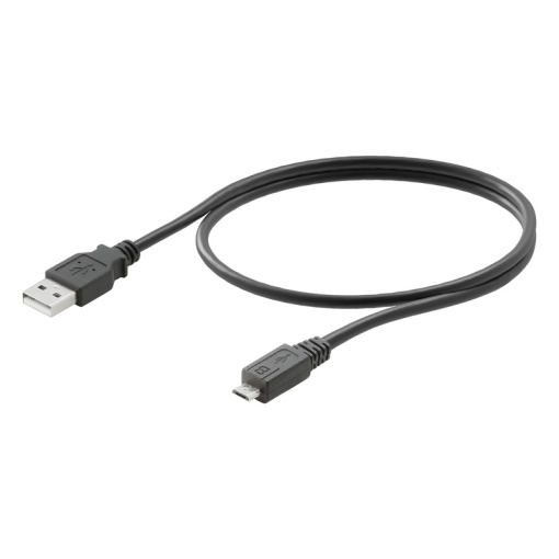 USB cable, USB A, PVC, black, Length 0.5 mm