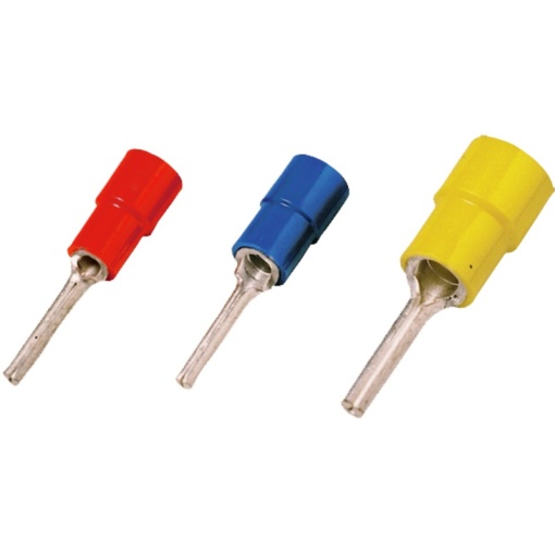 Pin cable lugs, Insulation Available, PA, Conductor cross-section, max. 10 mm², red