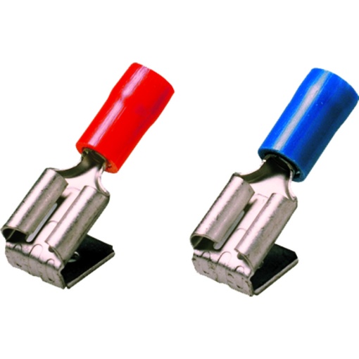 Cable lug blade receptacle, Insulation Available, Partially insulated, Conductor cross-section, max. 1 mm², red