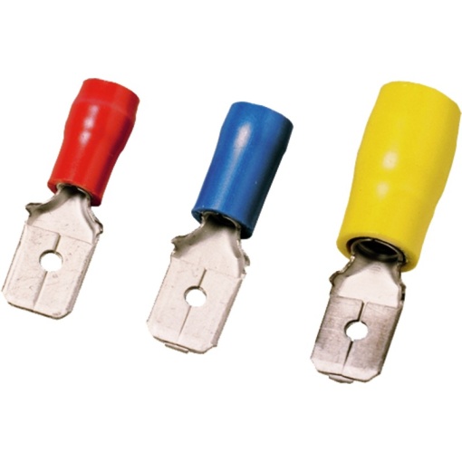 Cable lug blade receptacle, Insulation Available, Partially insulated, Conductor cross-section, max. 2.5 mm², blue