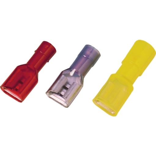 Cable lug blade receptacle, Insulation Fully insulated, Conductor cross-section, max. 1 mm², red