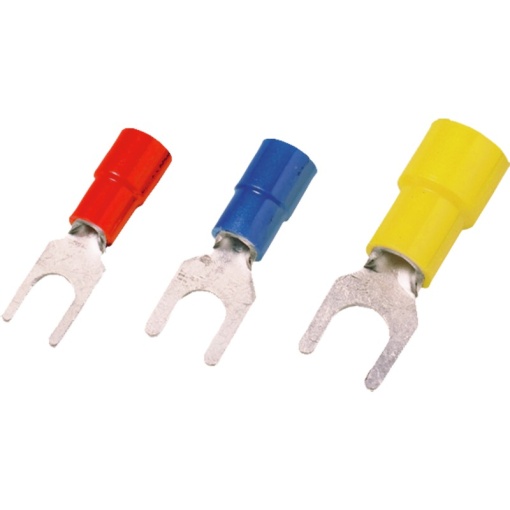 Forked cable lug, Insulation Available, Conductor cross-section, max. 1 mm², red
