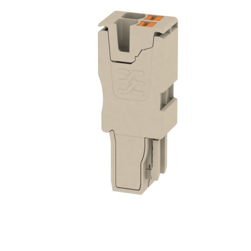 Plug terminal, PUSH IN, 2.5 mm², 24 A, 800 V, Number of connections 2, Number of poles 2, Width 10.2 mm