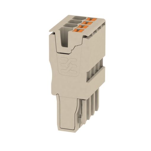Plug terminal, PUSH IN, 2.5 mm², 24 A, 800 V, Number of connections 4, Number of poles 4, Width 20.4 mm