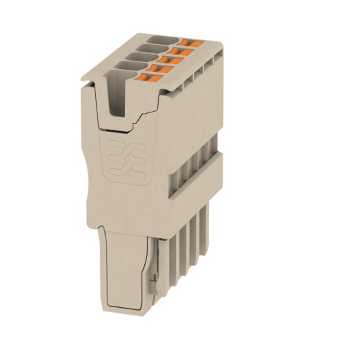 Plug terminal, PUSH IN, 2.5 mm², 24 A, 800 V, Number of connections 5, Number of poles 5, Width 25.5 mm