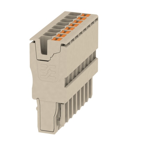 Plug terminal, PUSH IN, 2.5 mm², 24 A, 800 V, Number of connections 8, Number of poles 8, Width 40.8 mm
