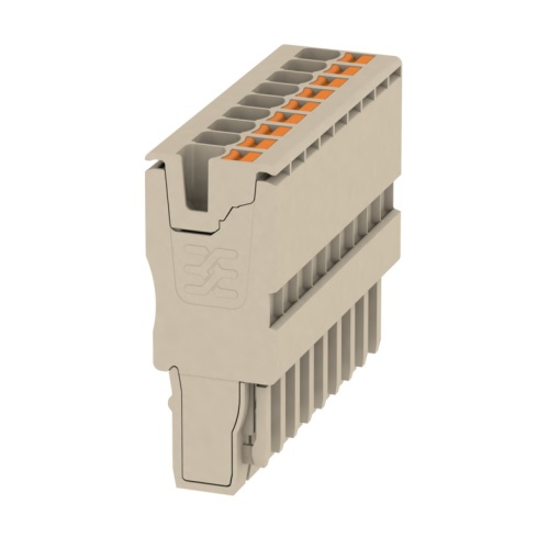 Plug terminal, PUSH IN, 2.5 mm², 24 A, 800 V, Number of connections 9, Number of poles 9, Width 45.9 mm