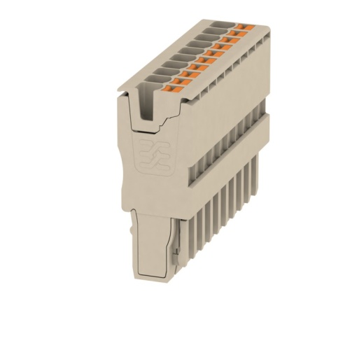 Plug terminal, PUSH IN, 2.5 mm², 24 A, 800 V, Number of connections 10, Number of poles 10, Width 51 mm