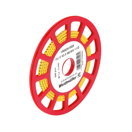 Cable coding system, yellow, Conductor O.D.1.3 - 3 mm, Numbers, PVC, soft, without Cadmium, -30...80 C