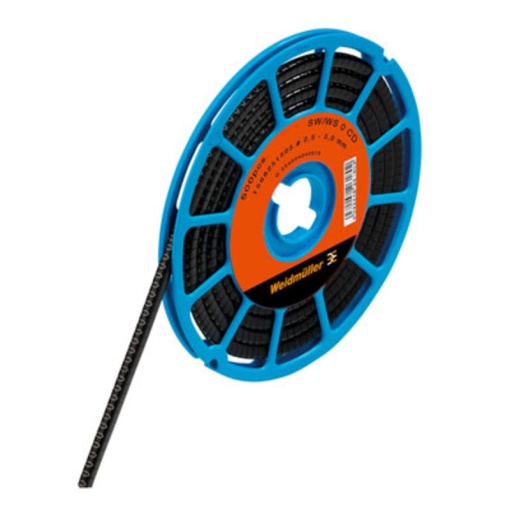 Cable coding system, black, Conductor O.D.2.5 - 5 mm, PVC, soft, without Cadmium, -30...80 C