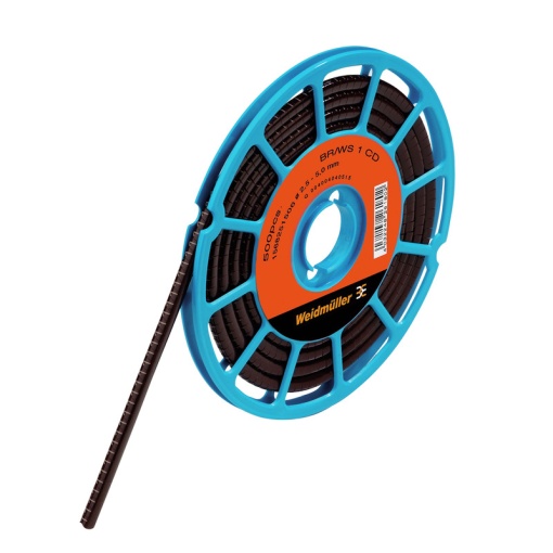 Cable coding system, brown, Conductor O.D.2.5 - 5 mm, Numbers, PVC, soft, without Cadmium, -30...80 C