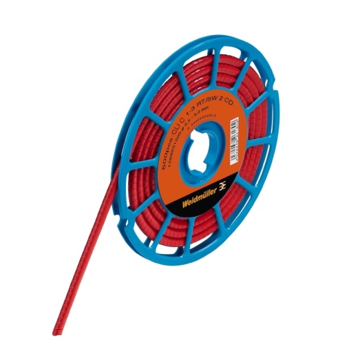 Cable coding system, red, Conductor O.D.2.5 - 5 mm, PVC, soft, without Cadmium, -30...80 C