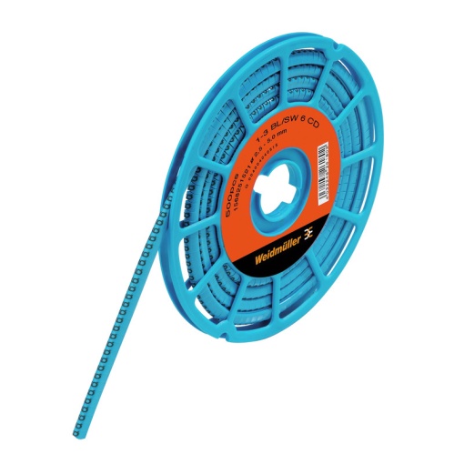 Cable coding system, blue, Conductor O.D.2.5 - 5 mm, Numbers, PVC, soft, without Cadmium, -30...80 C