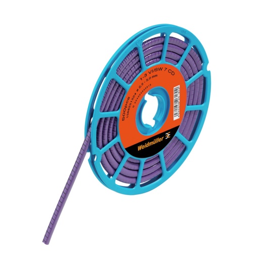 Cable coding system, violet, Conductor O.D.2.5 - 5 mm, Numbers, PVC, soft, without Cadmium, -30...80 C