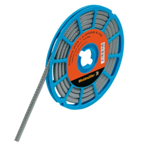 Cable coding system, grey, Conductor O.D.1.3 - 3 mm, Numbers, PVC, soft, without Cadmium, -30...80 C