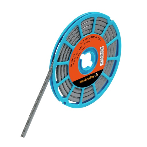 Cable coding system, grey, Conductor O.D.2.5 - 5 mm, Numbers, PVC, soft, without Cadmium, -30...80 C