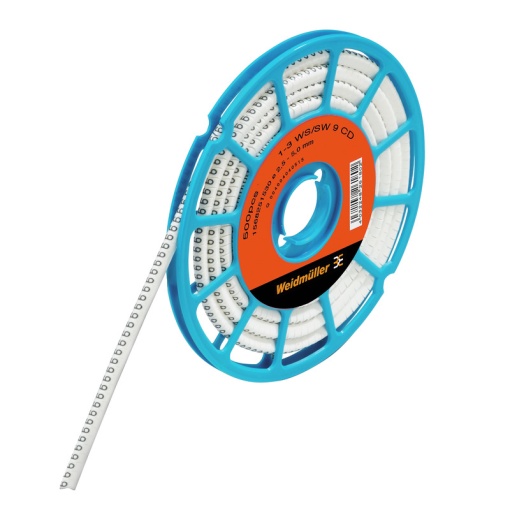 Cable coding system, white, Conductor O.D.2.5 - 5 mm, Numbers, PVC, soft, without Cadmium, -30...80 C
