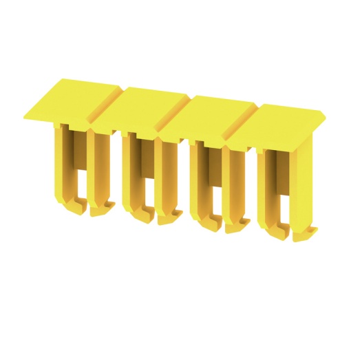 Terminal cover, yellow, Wemid, Height 24.3 mm, Width 8.94 mm, Depth 11.86 mm, V-0