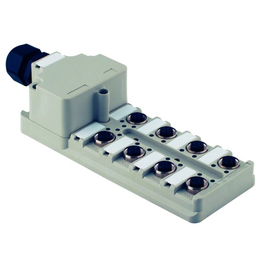 Sensor-actuator passive distributor without cable, Hood distributor, M12, 30 V, A-coded, LED Yes, LED initiator Yes, Wiring type PNP