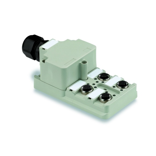 Sensor-actuator passive distributor without cable, Hood distributor, M12, 30 V, A-coded, LED Yes, LED initiator Yes, Wiring type PNP