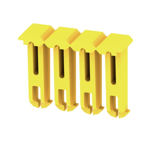 Terminal cover, yellow, Wemid, Height 14 mm, Width 4.3 mm, Depth 11.1 mm, V-0
