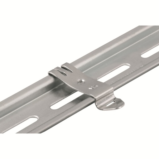 Mounting foot on mounting rail, silver, Steel, M 4, Width 14 mm