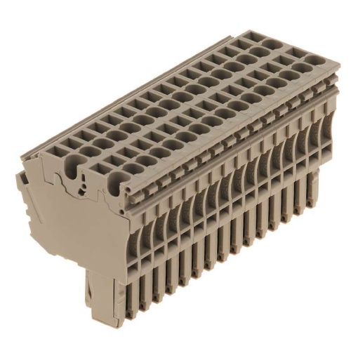 Plug terminal, Plug-in connection, 2.5 mm², 24 A, 500 V, Number of connections 32, Number of poles 16, Width 80 mm