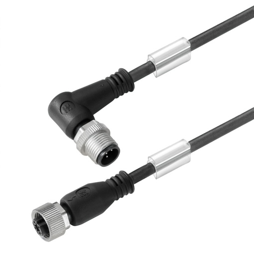 Sensor-actuator Cable, M12  M12, Number of poles 3, 10 m, pin, angled - bush straight, LED No, Shielded No