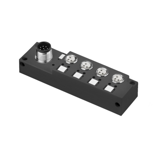 Sensor-actuator passive distributor without cable, with M12 outlet, 8-pole, A-coded, M8, 30 V, LED Yes, LED initiator No, Wiring type PNP
