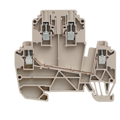Test-disconnect terminal, Screw connection, dark beige, 2.5 mm², 24 A, 500 V, Number of connections 4, Number of levels 2