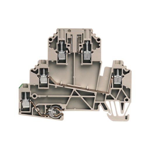 Test-disconnect terminal, Screw connection, dark beige, 2.5 mm², 24 A, 500 V, Number of connections 5, Number of levels 3