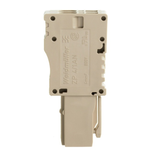 Plug terminal, Tension-clamp connection, 4 mm², 32 A, 800 V, Number of connections 2, Number of poles 2, Width 13 mm