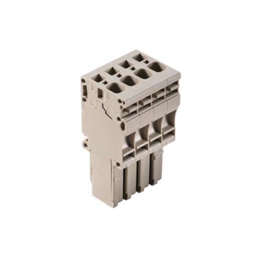 Plug terminal, Tension-clamp connection, 4 mm², 32 A, 800 V, Number of connections 4, Number of poles 4, Width 26 mm