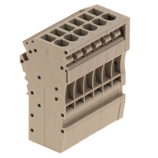 Plug terminal, Plug-in connection, 2.5 mm², 24 A, 500 V, Number of connections 6, Number of poles 6, Width 33.1 mm