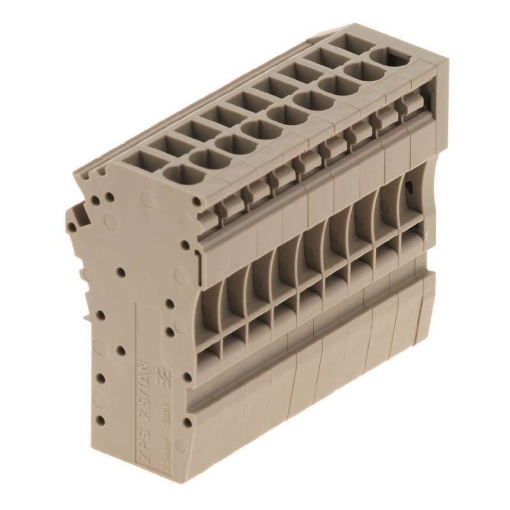 Plug terminal, Plug-in connection, 2.5 mm², 24 A, 500 V, Number of connections 9, Number of poles 9, Width 48.4 mm