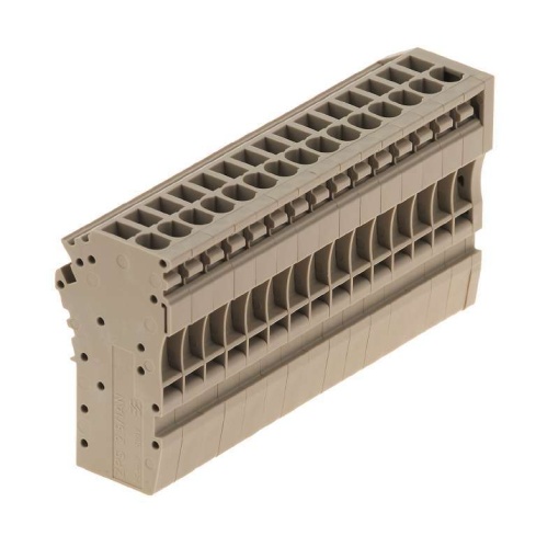 Plug terminal, Plug-in connection, 2.5 mm², 24 A, 500 V, Number of connections 15, Number of poles 15, Width 79 mm