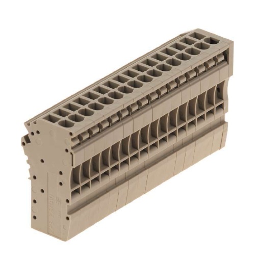 Plug terminal, Plug-in connection, 2.5 mm², 24 A, 500 V, Number of connections 16, Number of poles 16, Width 83.1 mm