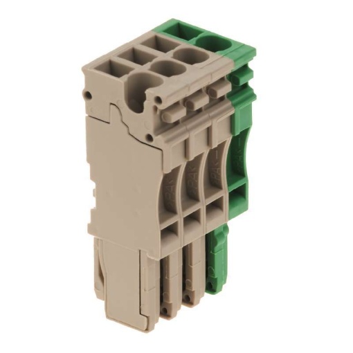 Plug terminal, Plug-in connection, 2.5 mm², 24 A, 500 V, Number of connections 4, Number of poles 4, Width 20.4 mm