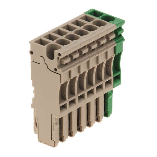 Plug terminal, Plug-in connection, 2.5 mm², 24 A, 500 V, Number of connections 7, Number of poles 7, Width 35.7 mm