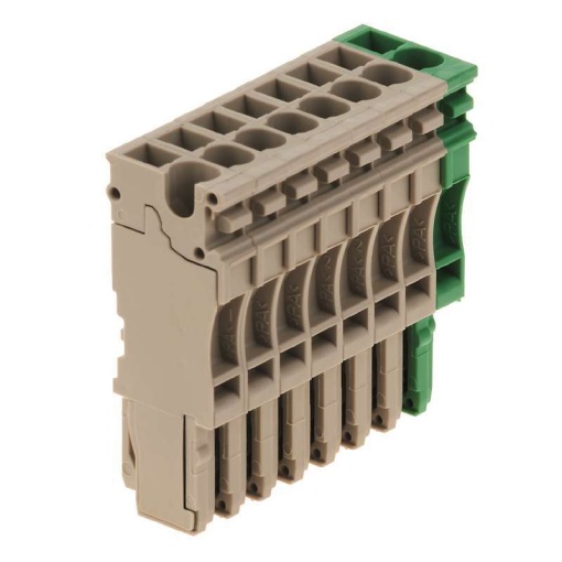 Plug terminal, Plug-in connection, 2.5 mm², 24 A, 500 V, Number of connections 8, Number of poles 8, Width 40.8 mm
