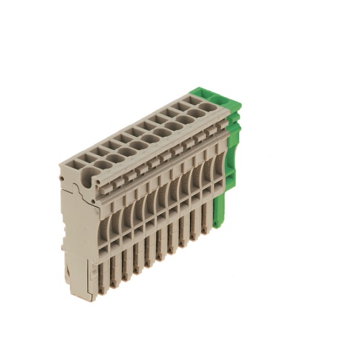 Plug terminal, Plug-in connection, 2.5 mm², 24 A, 500 V, Number of connections 12, Number of poles 12, Width 61.2 mm