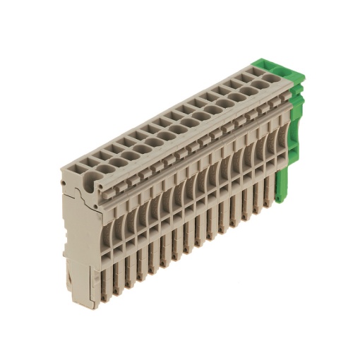 Plug terminal, Plug-in connection, 2.5 mm², 24 A, 500 V, Number of connections 17, Number of poles 17, Width 86.7 mm