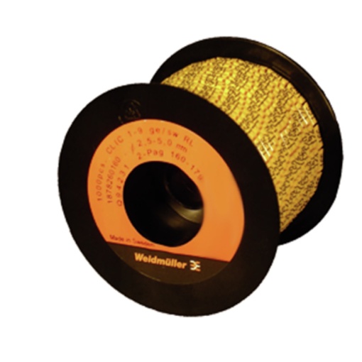 Cable coding system, yellow, Conductor O.D.2.5 - 5 mm, Numbers, PVC, soft, without Cadmium, -30...80 C