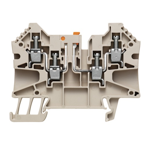 Test-disconnect terminal, Screw connection, dark beige, 4 mm², 27 A, 500 V, Number of connections 4, Number of levels 1