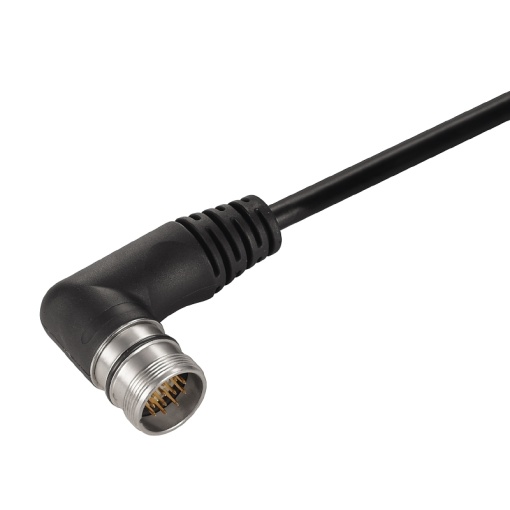 Sensor-actuator Cable, M23, External thread, Number of poles 12, 1 m, pin, 90&deg;, LED No, Shielded No