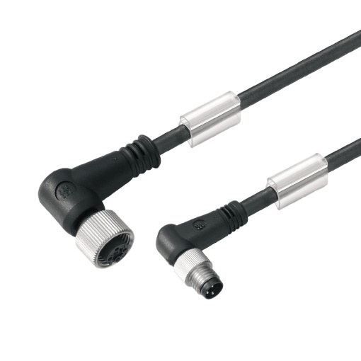 Sensor-actuator Cable, M8  M12, Number of poles 3, 1.5 m, pin, straight - socket, 90, LED No, Shielded No